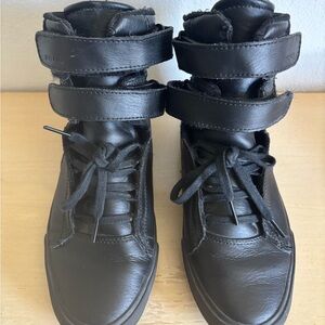 Stunning Supra TK Society Black Leather High Tops Sneakers